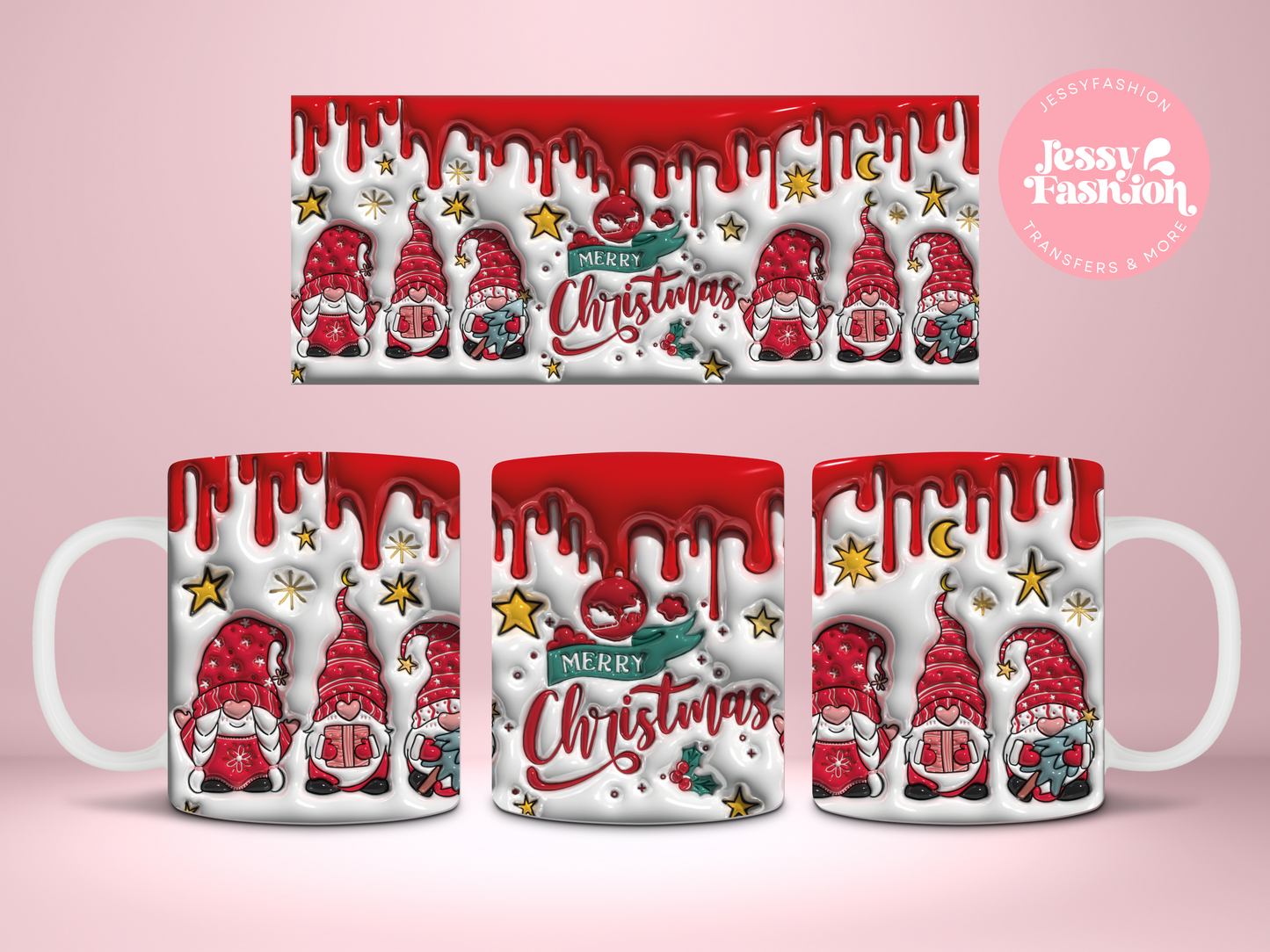 Gonmes Christmas sublimation mug transfer