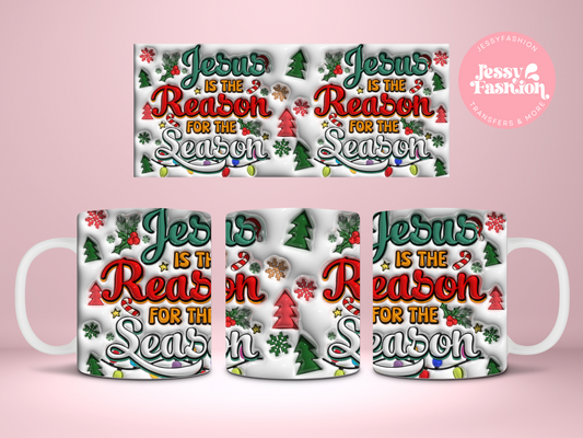 Jesus is the reason for the season sublimation mug transfer