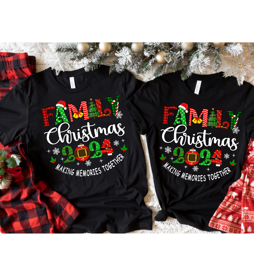 Family Christmas 2024 making memories together DTF Shirt Transfer