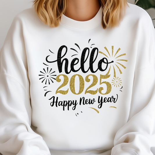 Hello 2025 Happy new year DTF Shirt Transfer