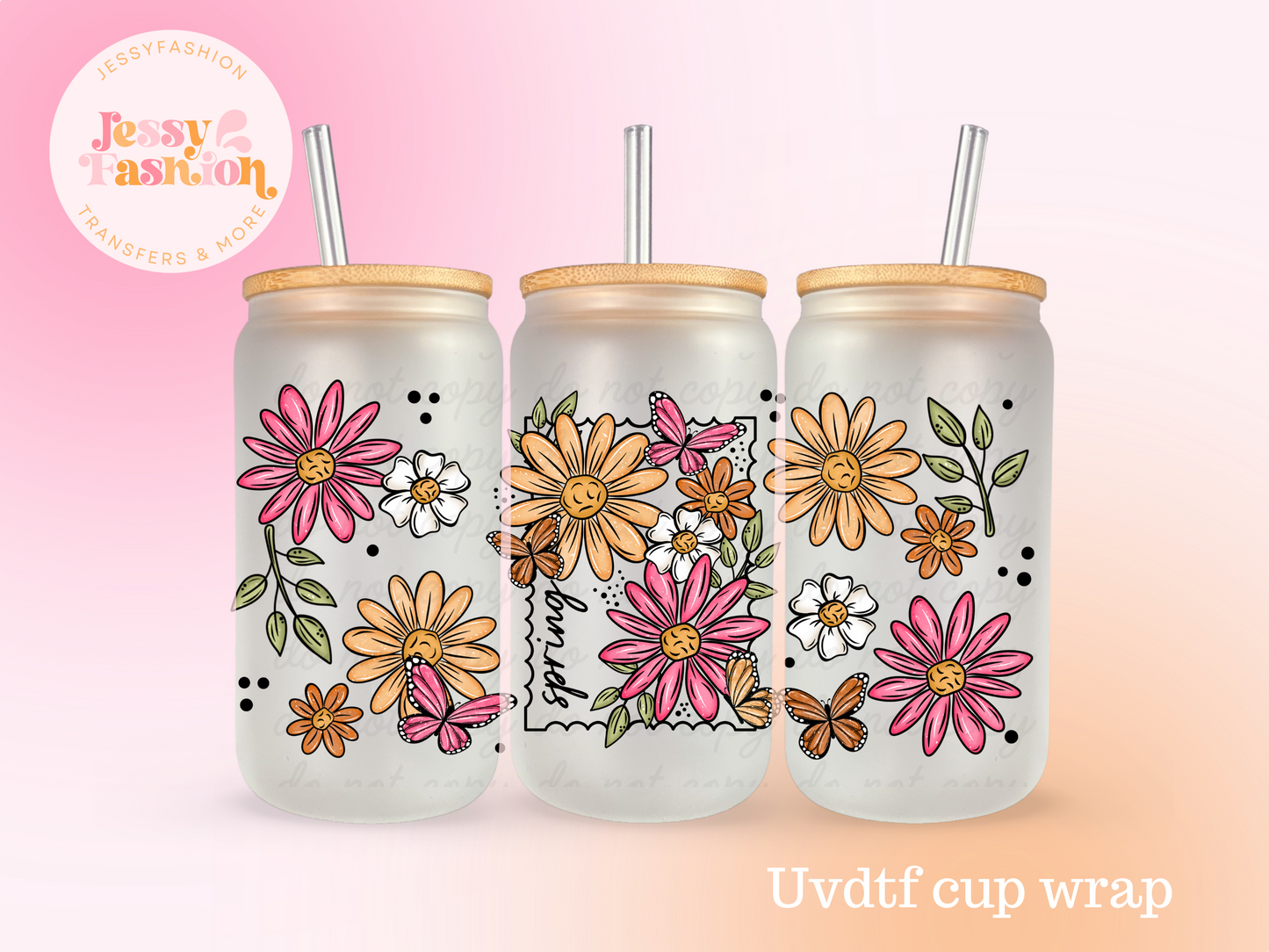 Spring Beautiful Flowers UV DTF CUP WRAP