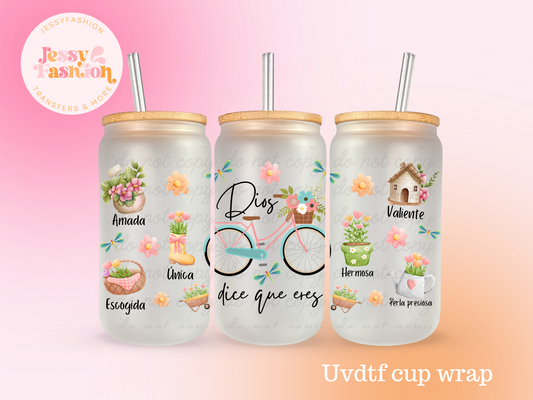 Dios dice que eres... UV DTF CUP WRAP