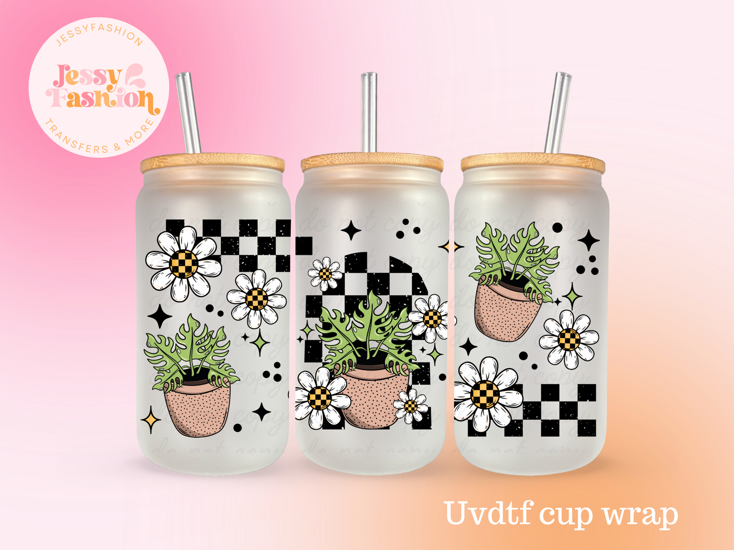 Monstera Plant UV DTF CUP WRAP