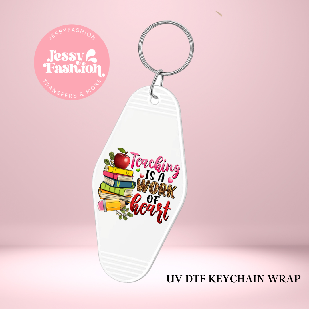 Teaching is a work of heart Keychain Decal