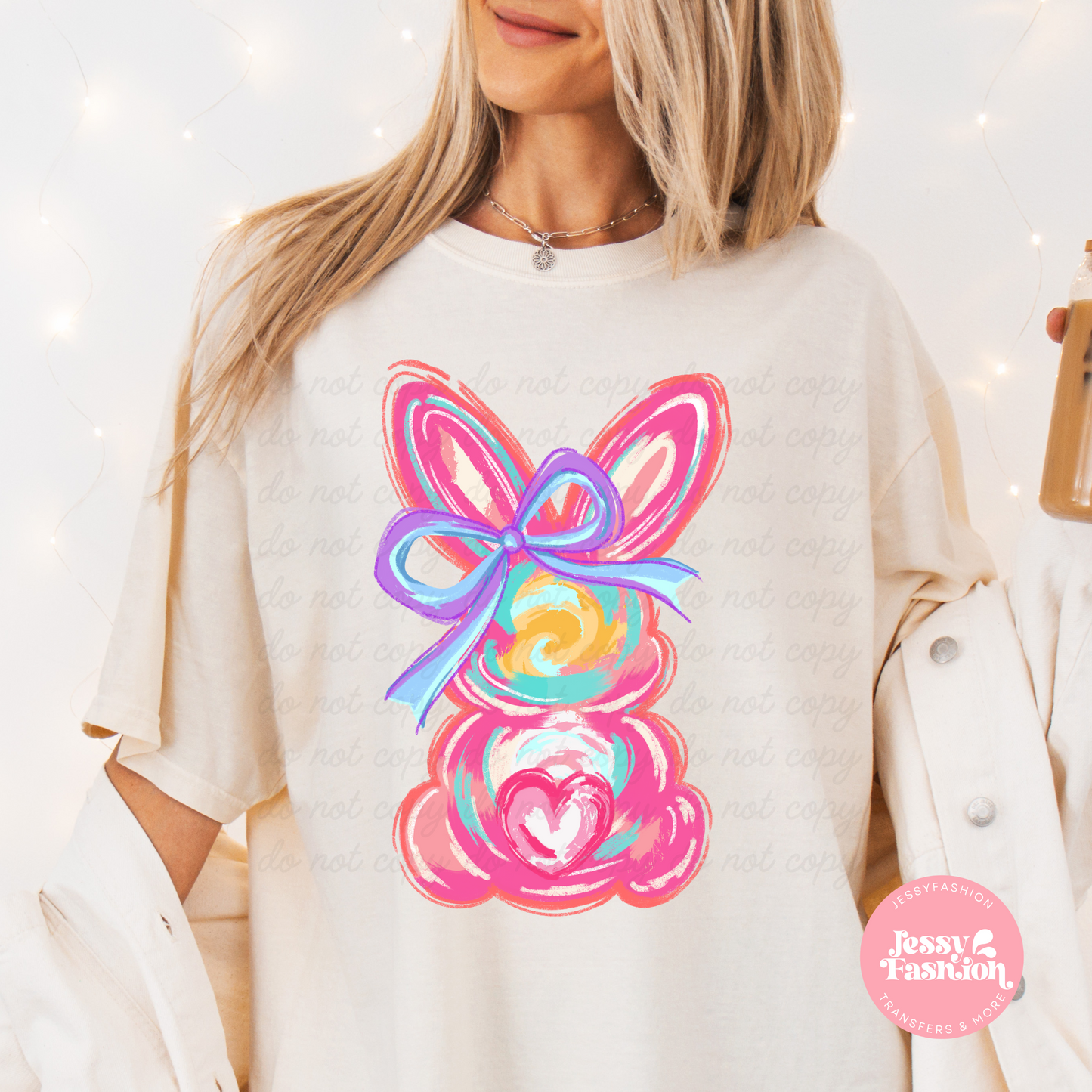 Cute Bunny Easter DTF Shirt Transfer