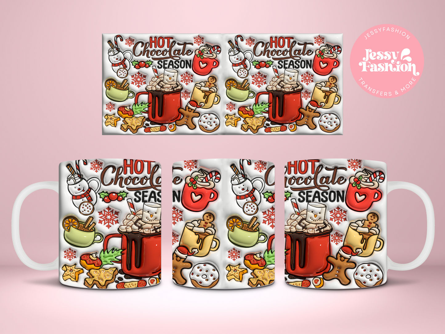 Hot Chocolate season sublimation mug transfer