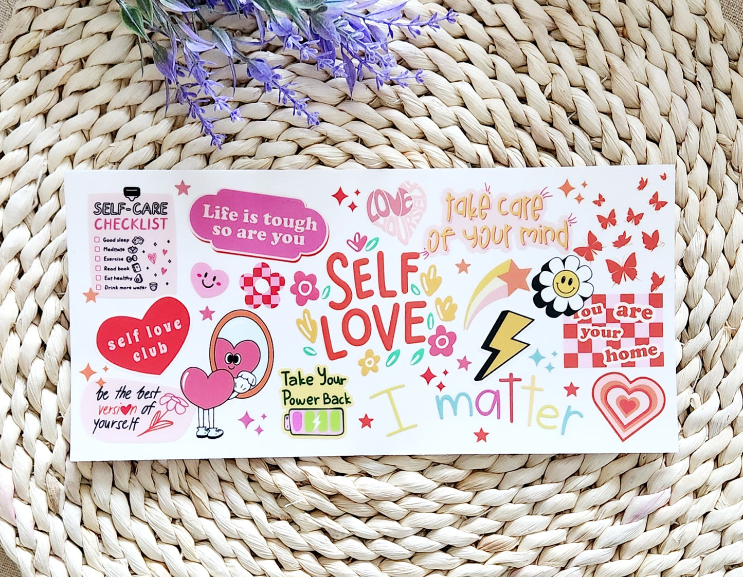 Self Love affirmation UV DTF wrap