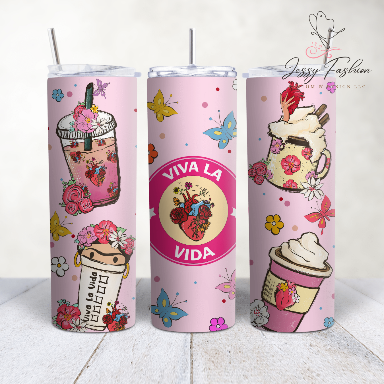 Viva la vida heart tumbler