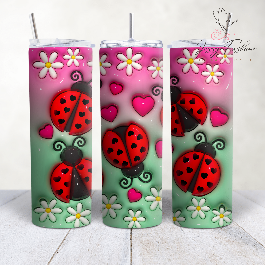 3D Inflated Lady Bugs Tumbler