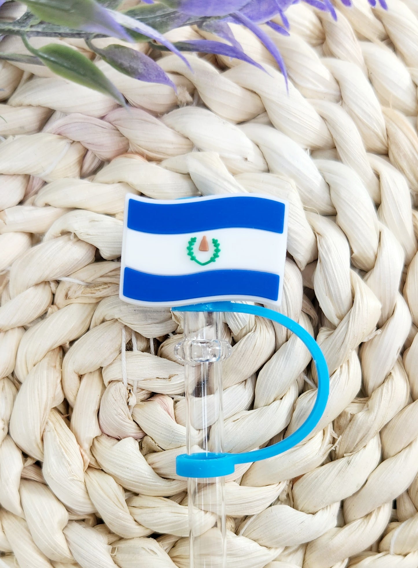 Bandera El Salvador Straw Cover