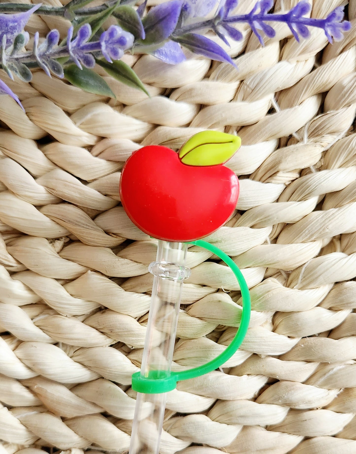 Teacher Apple Straw Cover