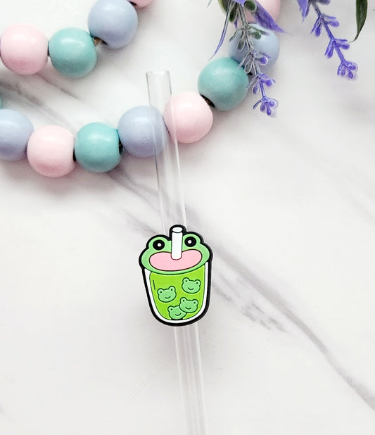 Frog Cup straw topper charm