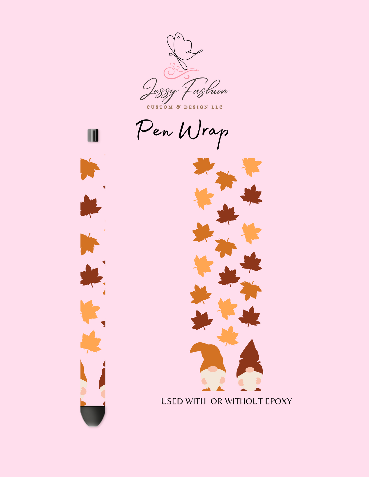 Gnomes Autumn Leafs UV DTF PEN WRAP