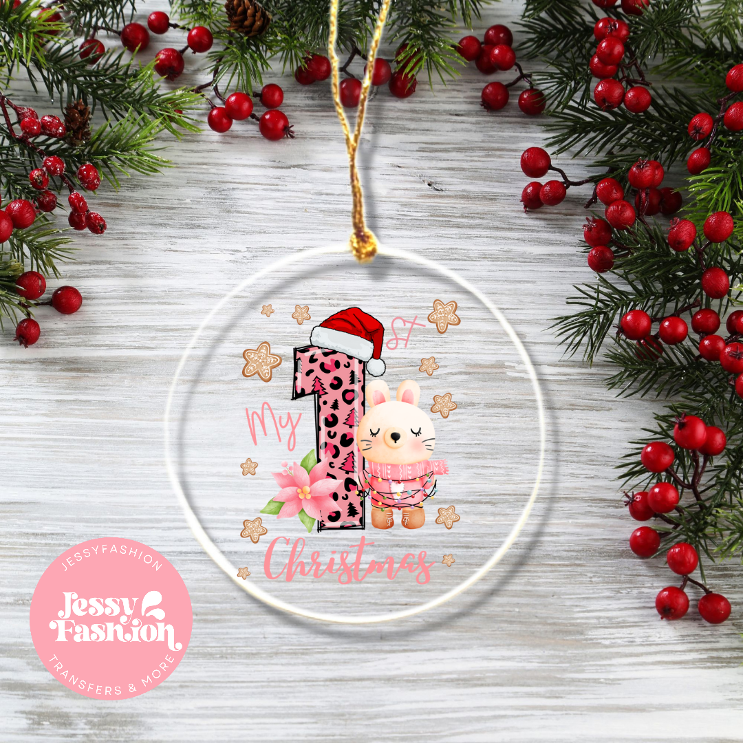 My first Christmas Girl Ornament Decal