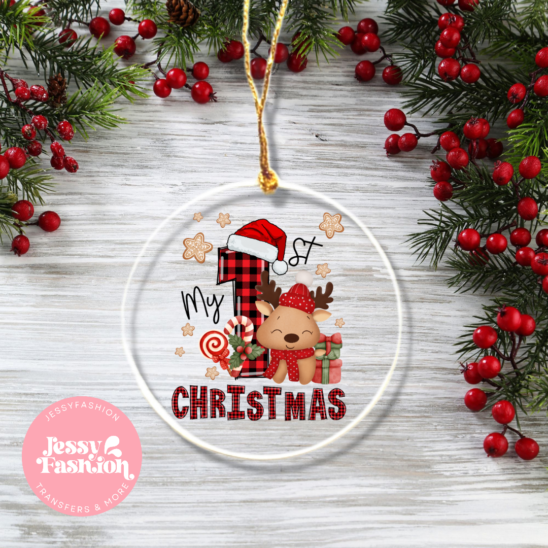 My first Christmas Boy Ornament Decal