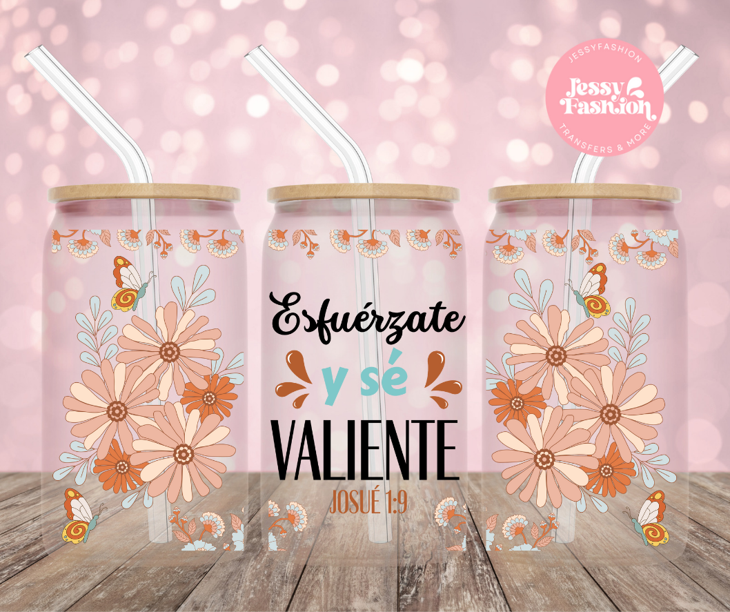 Esfuerzate y sé valiente UV DTF CUP WRAP