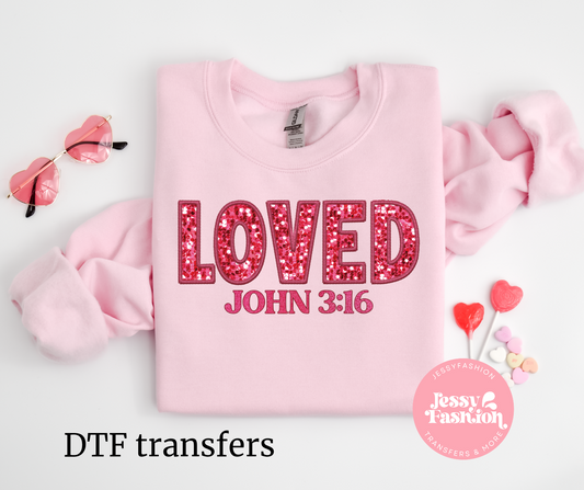 LOVED John 3:16 DTF transfer