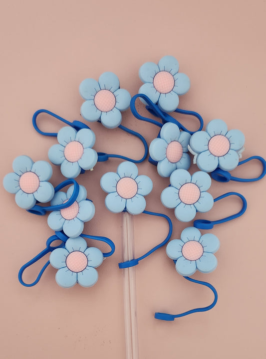 Blue Daisy Straw Cover