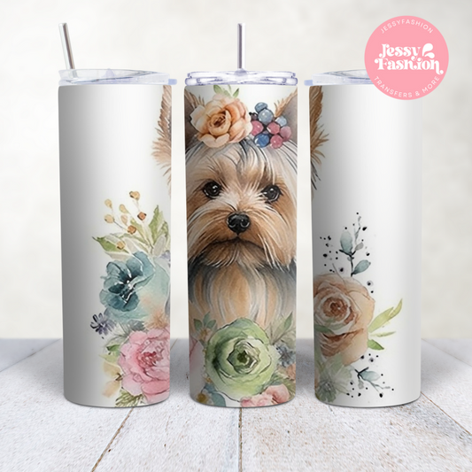 Yorkie watercolor Sublimation transfer