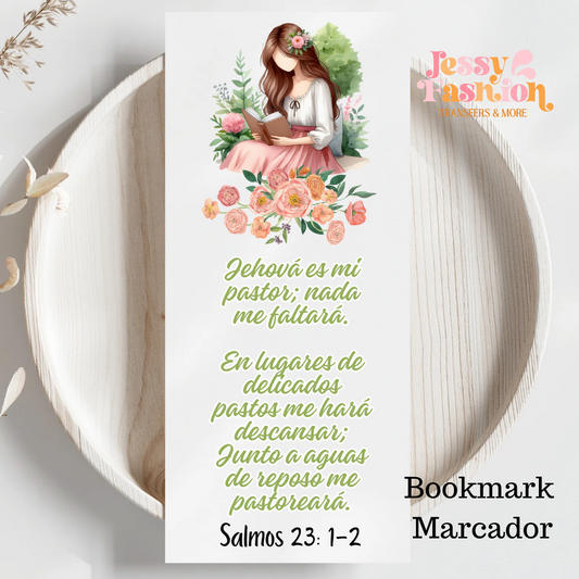 Salmos 23: 1-2 uvdtf for 2"x 5.5" Bookmarks