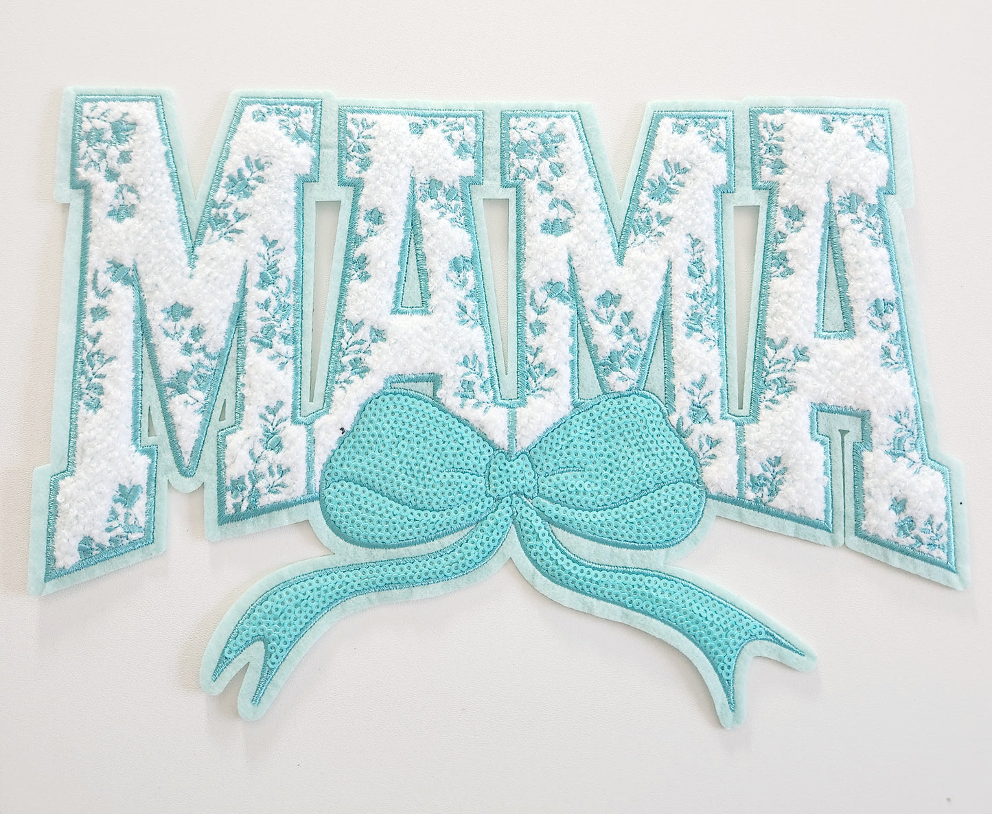 MAMA Aquablue chenille Shirt patch