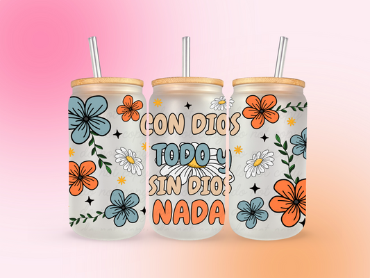 Con dios todo y sin dios nada UV DTF CUP WRAP