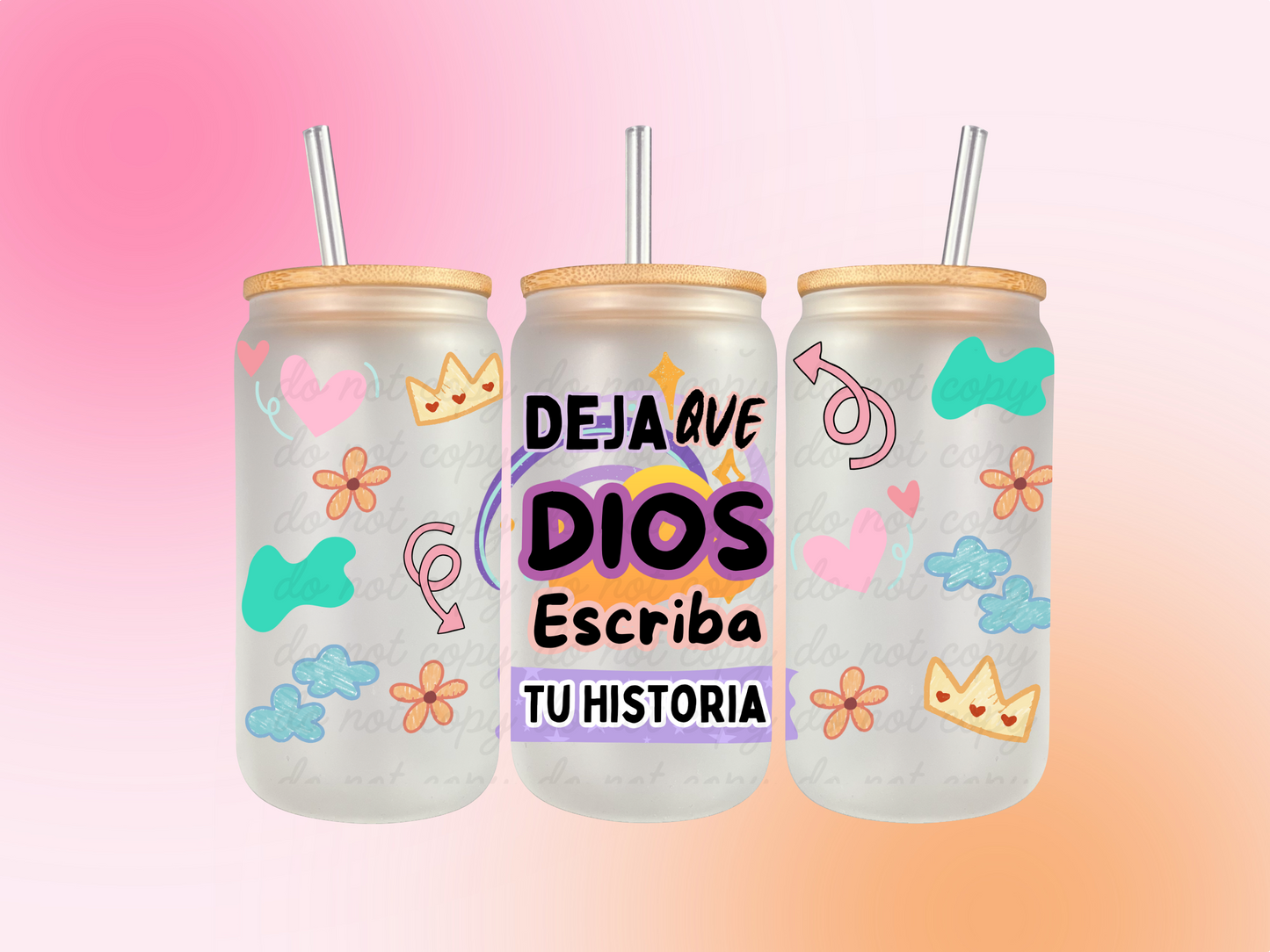 Deja que Dios escriba tu historia UV DTF CUP WRAP