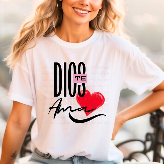 Dios te Ama Dtf Shirt Transfer