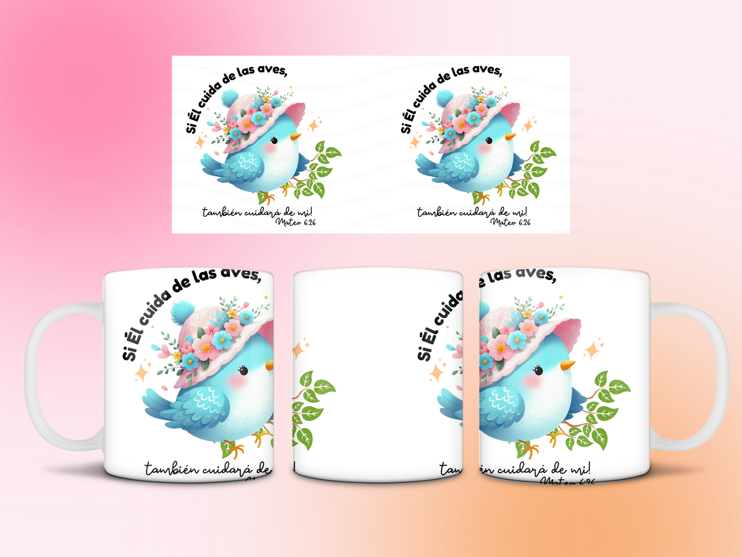 Si el cuida de las aves... mug 11oz Sublimation transfer