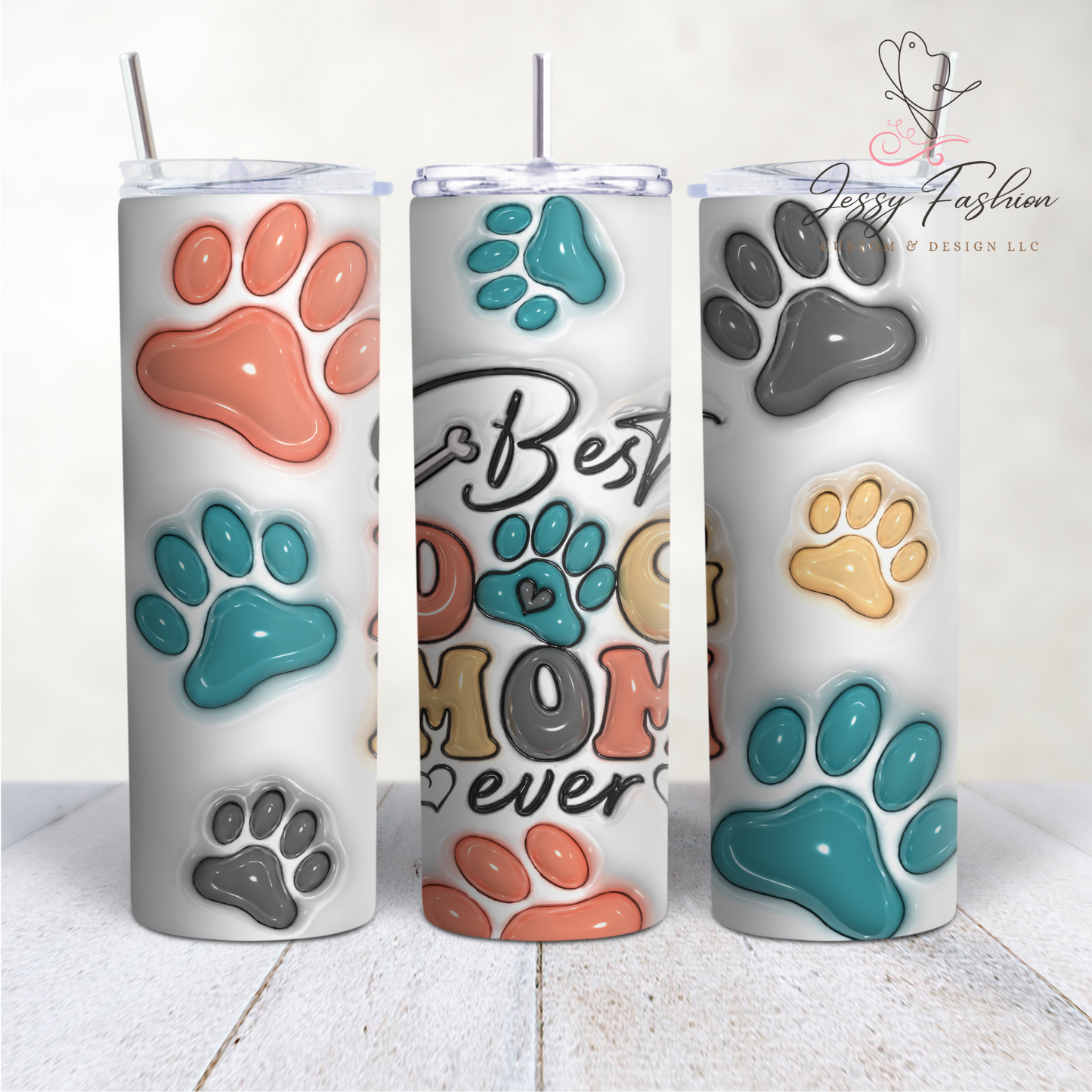 Best Dog Mom Ever Inflated 3D Tumbler