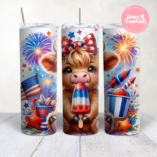 Baby Cow 4 of July Tumbler