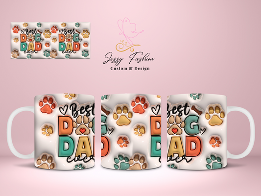 Best Dog Dad inflated sublimation mug transfer