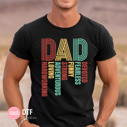 Dad affirmations DTF shirt transfer