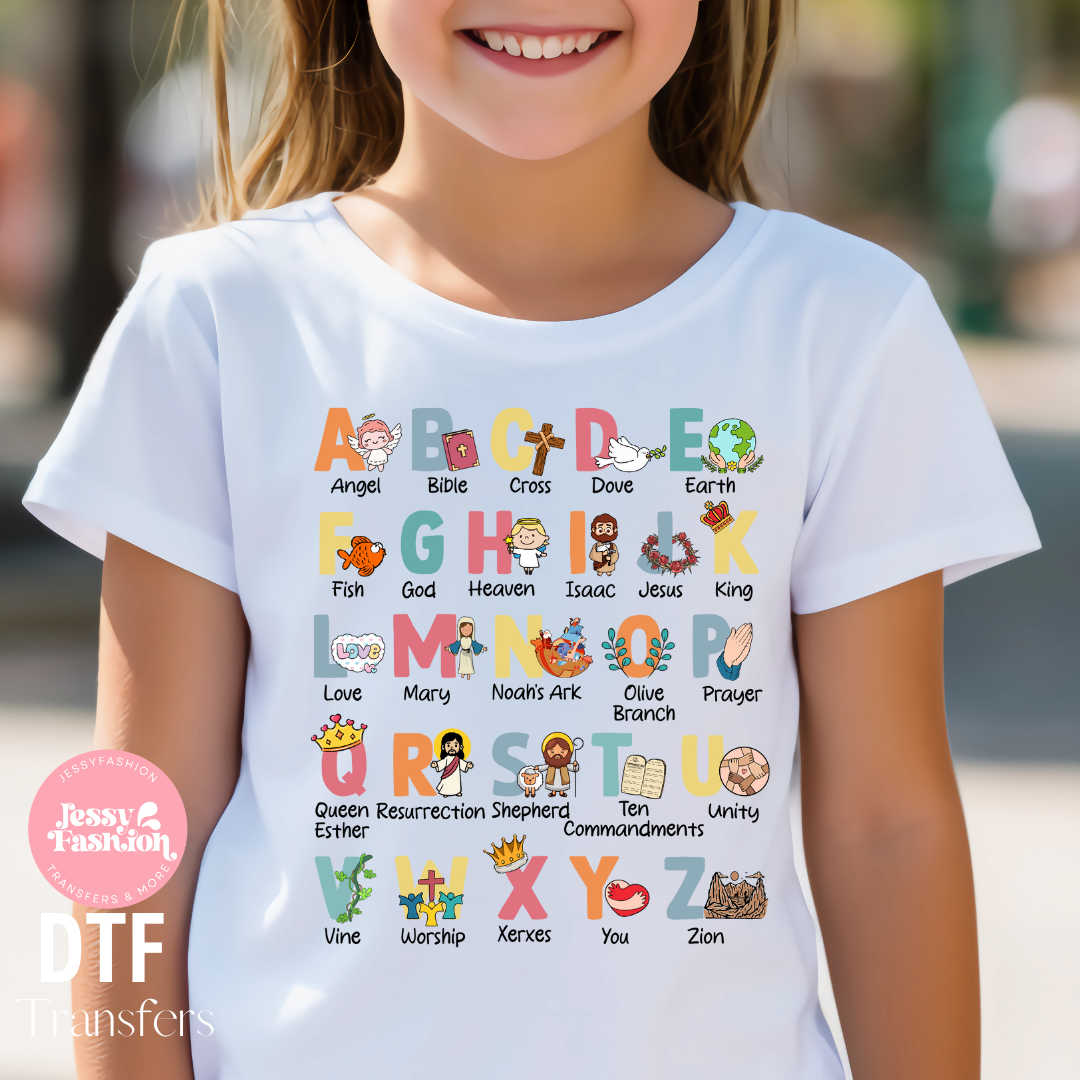 Biblical Alphabet kids DTF Shirt Transfer