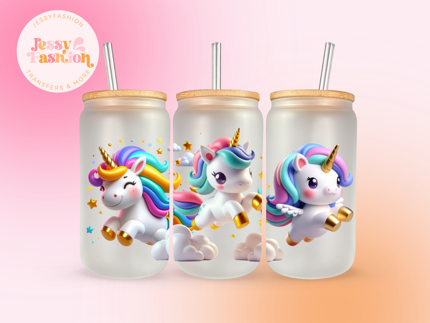 Pretty Unicorns UV DTF CUP WRAP