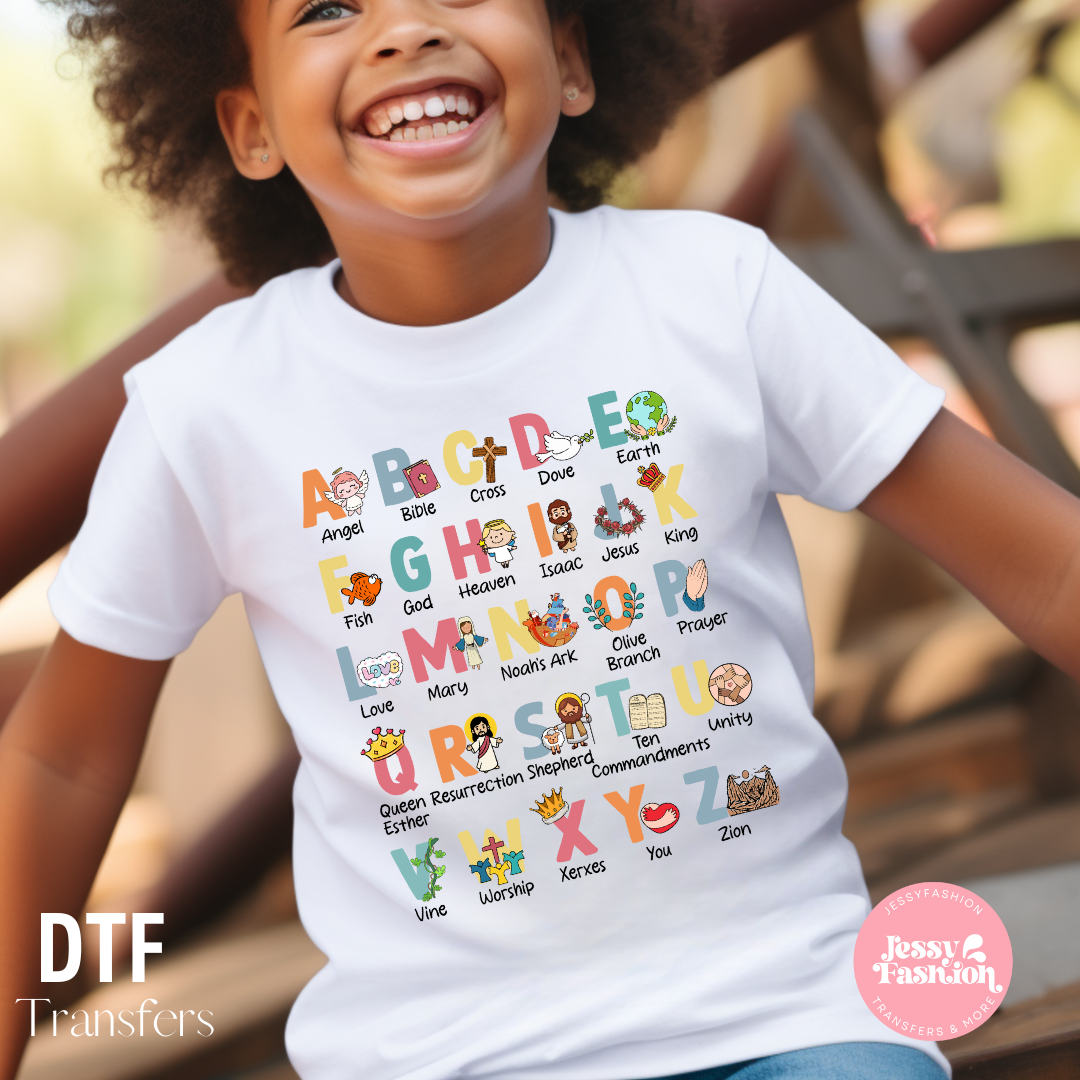 Biblical Alphabet kids DTF Shirt Transfer