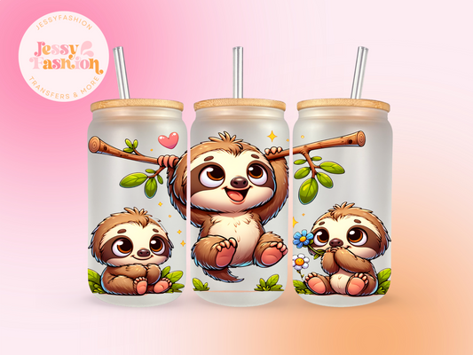 Baby Sloth UV DTF CUP WRAP