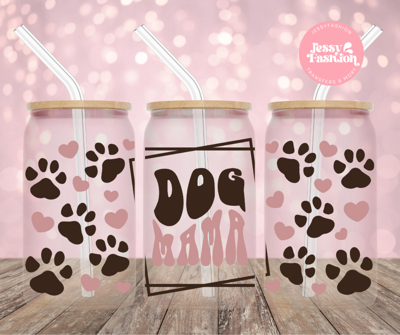 Dog Mama paws UV DTF Cup wrap