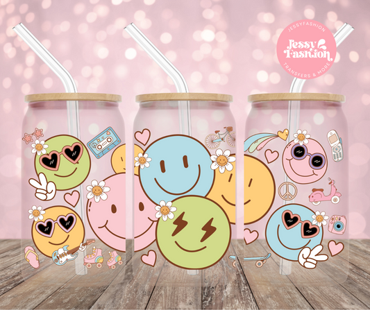 Smile Faces Classic UV DTF CUP WRAP