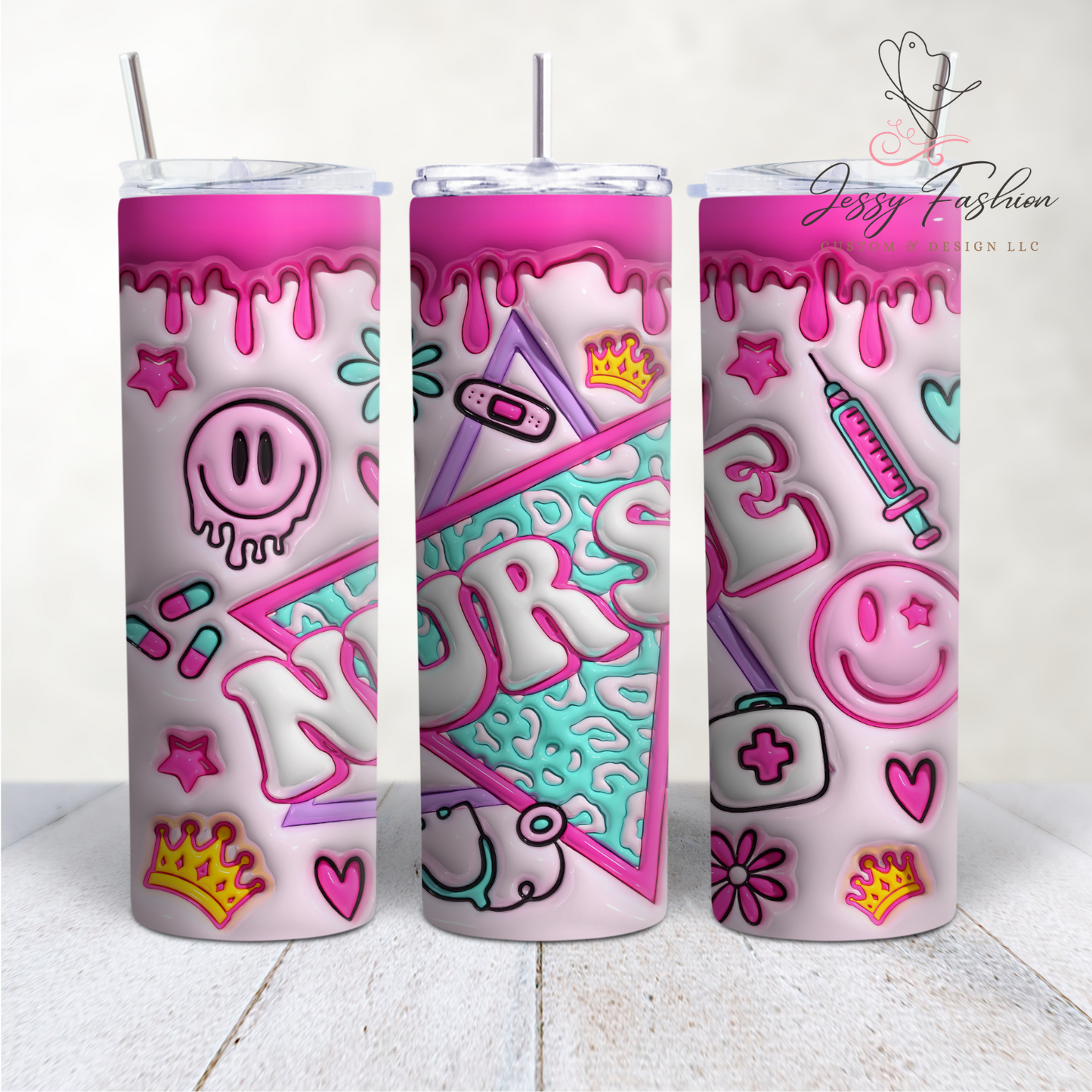 Nurse Smile faces inflated Tumbler