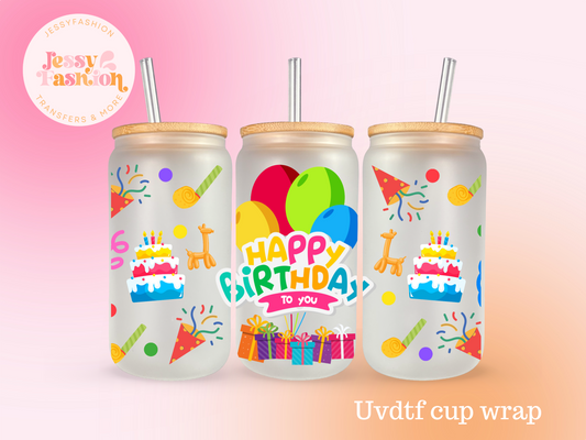 Happy Birthday to you UV DTF CUP WRAP