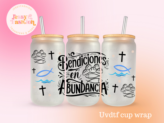 Bendiciones en abundancia UV DTF CUP WRAP