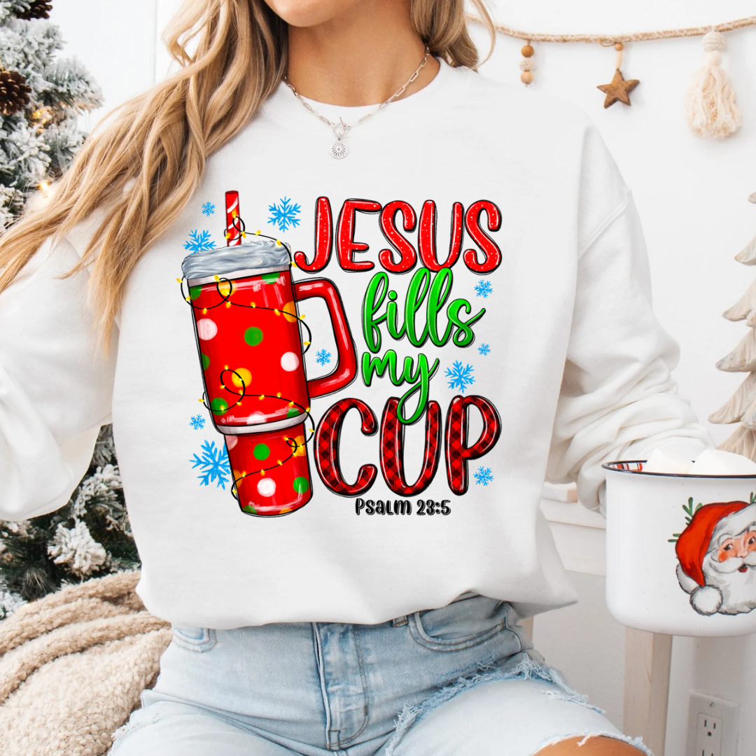 Christmas Jesus fills my Cup DTF Shirt Transfer