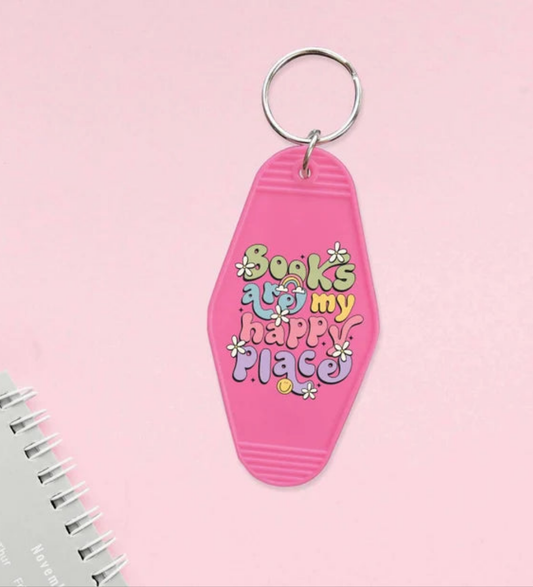 Books are my happy place Keychain Decal