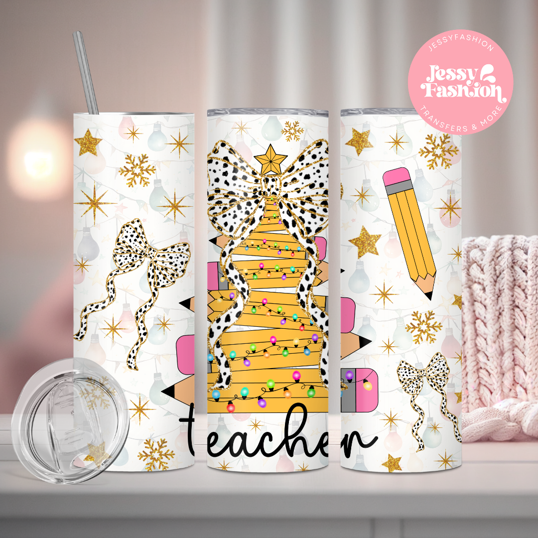 Pencil Christmas tree teacher Sublimation Transfer