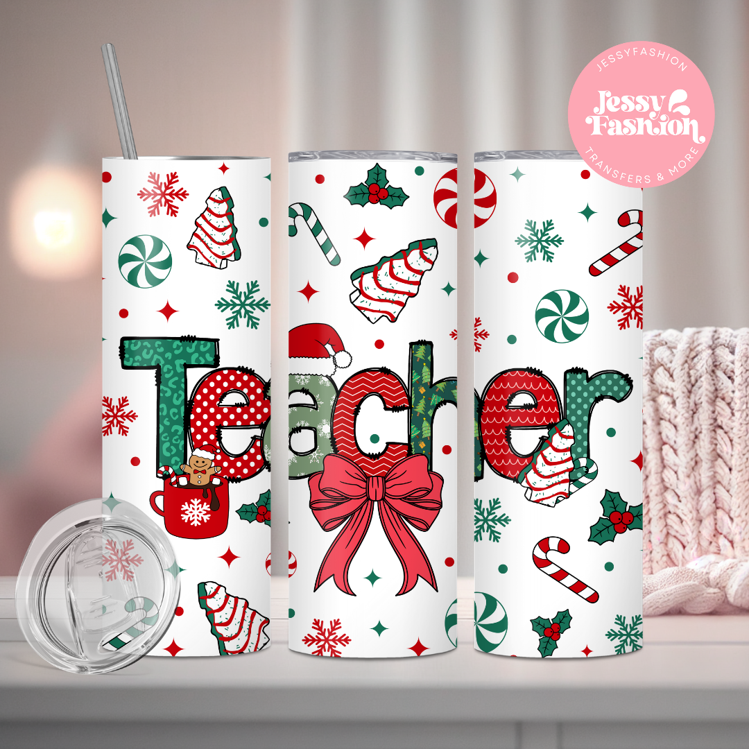 Teacher Christmas Cakes Sublimation Transfer