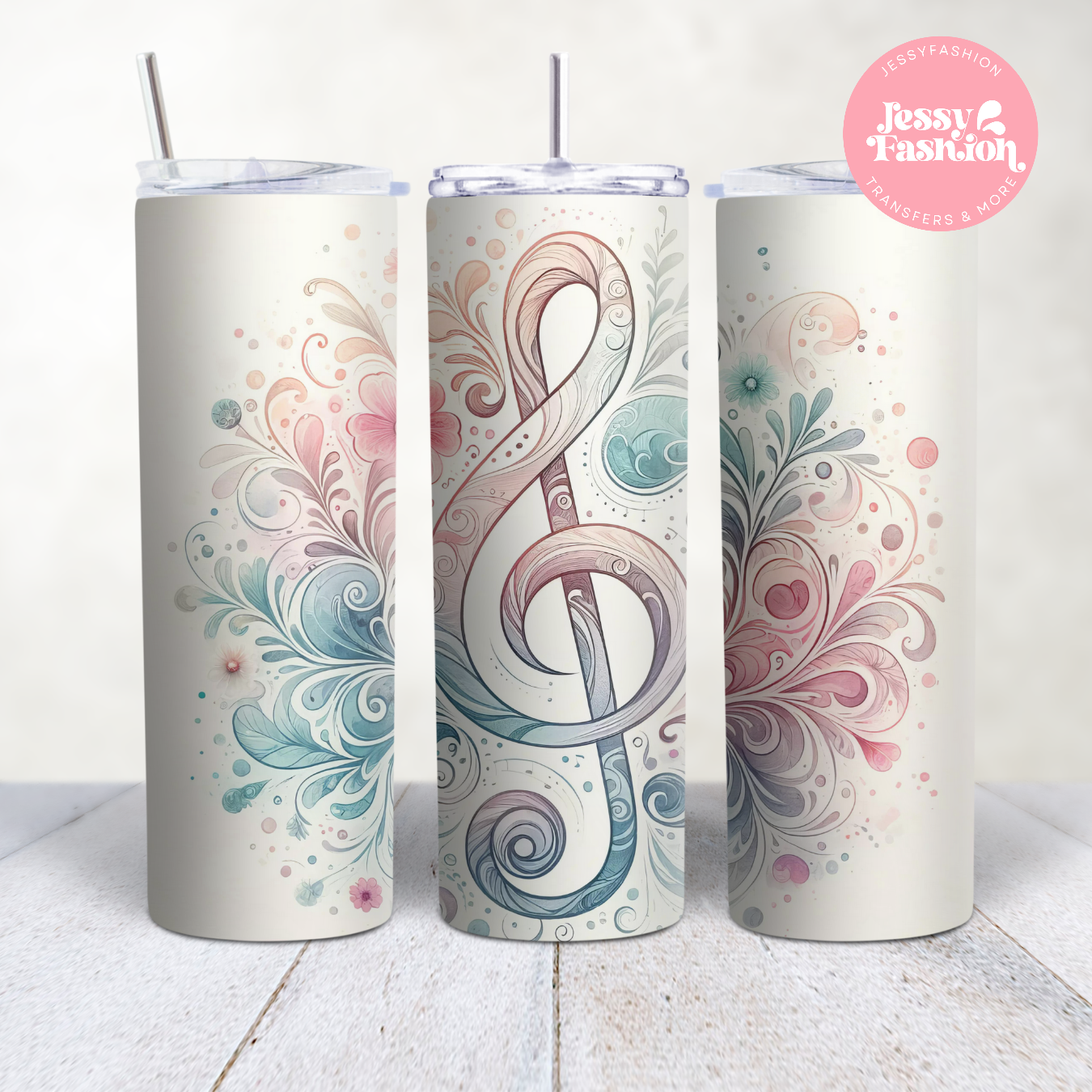 Music note floral Sublimation Transfer