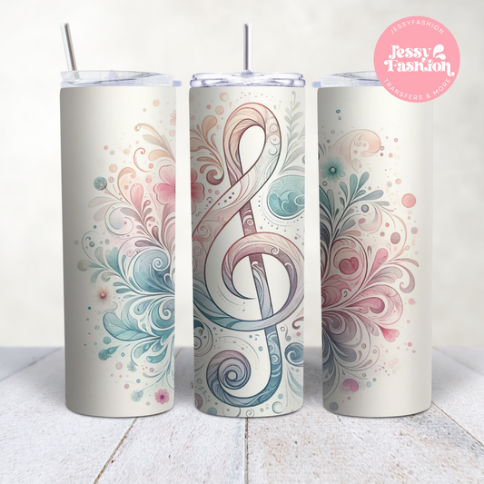 Music note floral Sublimation Transfer