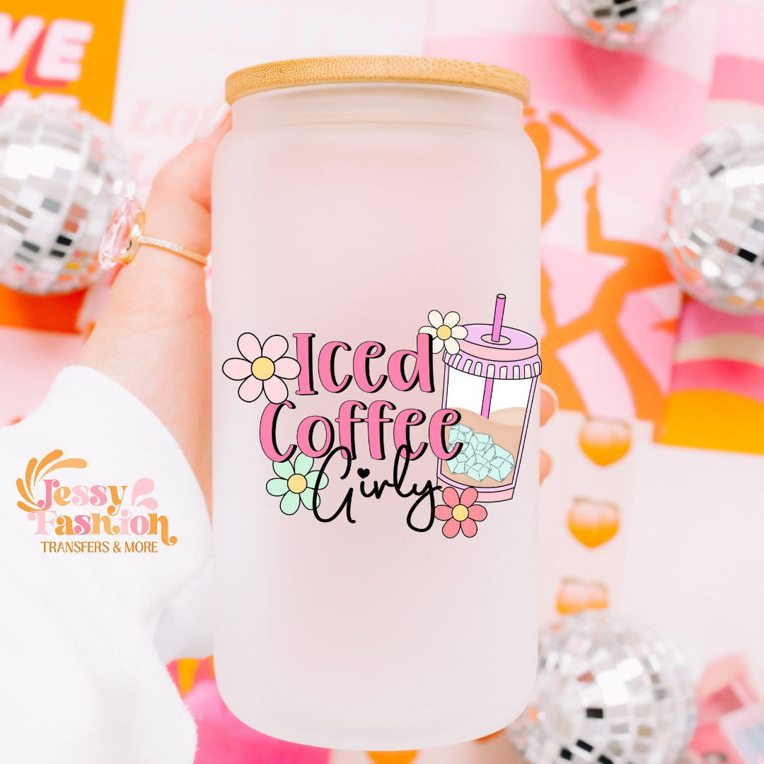 Iced Coffee Girly UV DTF Decal