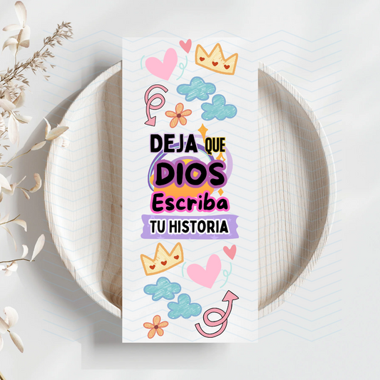 Deja que Dios escriba tu historia uvdtf for 2"x 5.5" Bookmarks